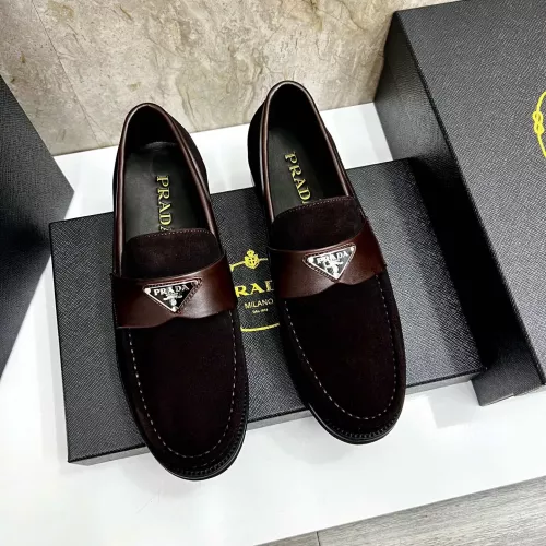 Replica Prada Leather Shoes For Men #1319334 $155.00 USD for Wholesale