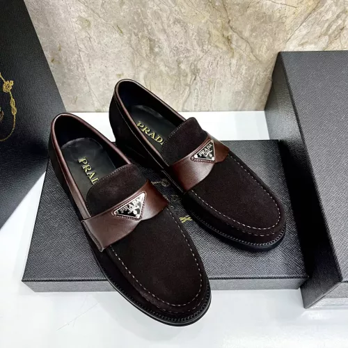 Replica Prada Leather Shoes For Men #1319334 $155.00 USD for Wholesale