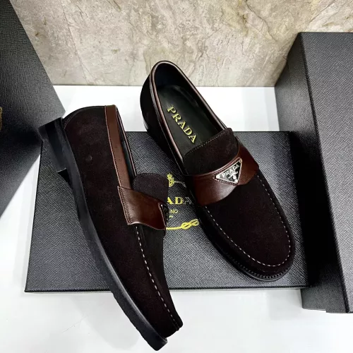Replica Prada Leather Shoes For Men #1319334 $155.00 USD for Wholesale