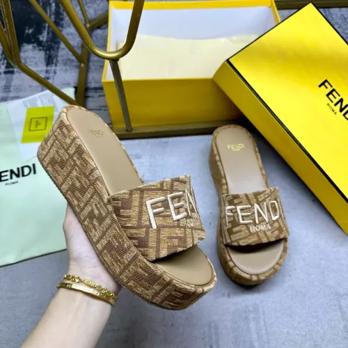 Replica Fendi Slippers For Women #1320464 $85.00 USD for Wholesale