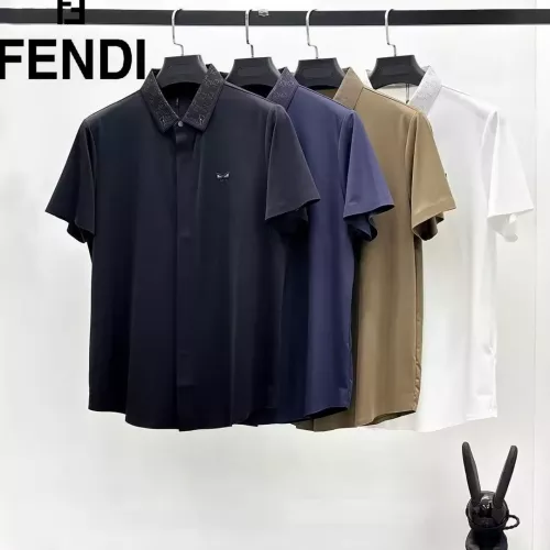 Replica Fendi Shirts Short Sleeved For Men #1321418 $52.00 USD for Wholesale