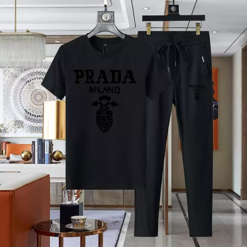 Prada Tracksuits Short Sleeved For Men #1321649 $64.00 USD, Wholesale Replica Prada Tracksuits