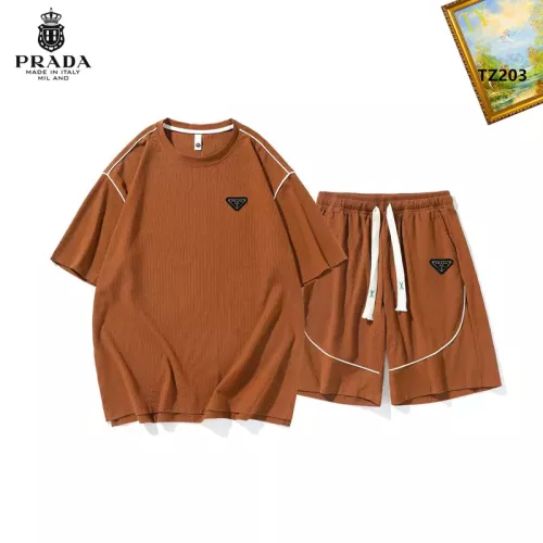 Prada Tracksuits Short Sleeved For Men #1323648 $48.00 USD, Wholesale Replica Prada Tracksuits