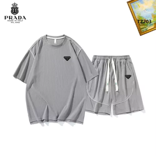 Prada Tracksuits Short Sleeved For Men #1323649 $48.00 USD, Wholesale Replica Prada Tracksuits