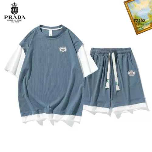 Prada Tracksuits Short Sleeved For Men #1323672 $48.00 USD, Wholesale Replica Prada Tracksuits