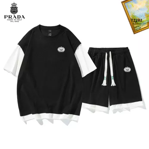 Prada Tracksuits Short Sleeved For Men #1323673 $48.00 USD, Wholesale Replica Prada Tracksuits