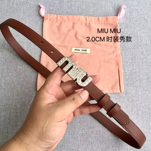 MIU MIU AAA Quality Belts In 2.0cm For Women #1328589 $52.00 USD, Wholesale Replica MIU MIU AAA Quality Belts