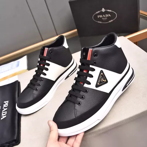 Prada High Top Shoes For Men #1329666 $85.00 USD, Wholesale Replica Prada High Top Shoes