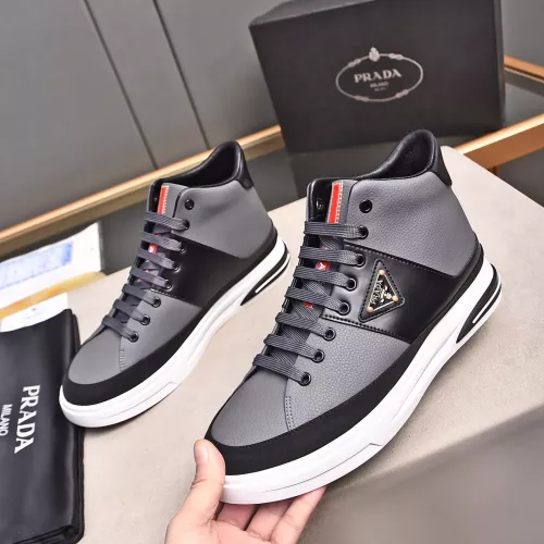 Prada High Top Shoes For Men #1329667 $85.00 USD, Wholesale Replica Prada High Top Shoes