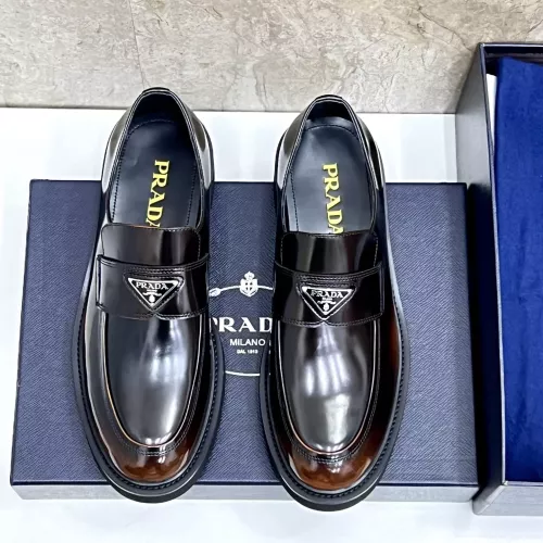 Replica Prada Leather Shoes For Men #1330235 $155.00 USD for Wholesale