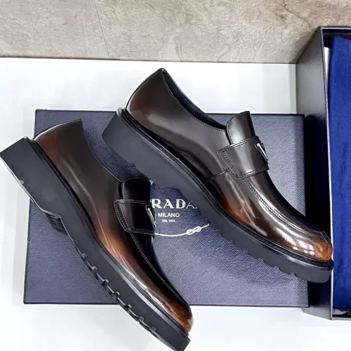 Replica Prada Leather Shoes For Men #1330235 $155.00 USD for Wholesale