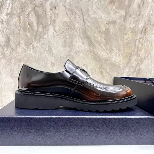 Replica Prada Leather Shoes For Men #1330235 $155.00 USD for Wholesale