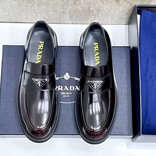 Replica Prada Leather Shoes For Men #1330236 $155.00 USD for Wholesale