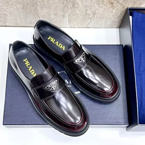 Replica Prada Leather Shoes For Men #1330236 $155.00 USD for Wholesale