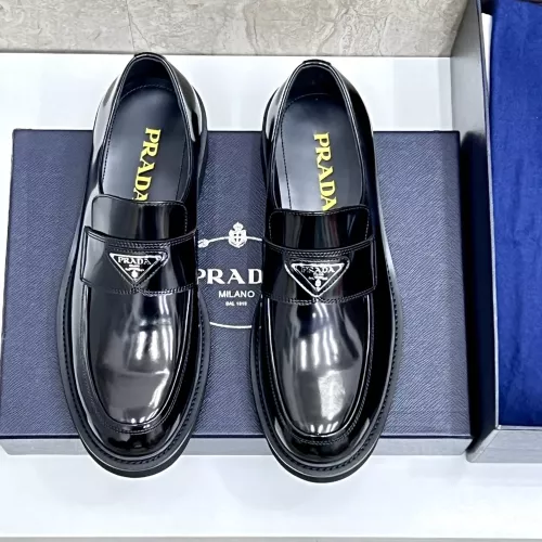 Replica Prada Leather Shoes For Men #1330237 $155.00 USD for Wholesale