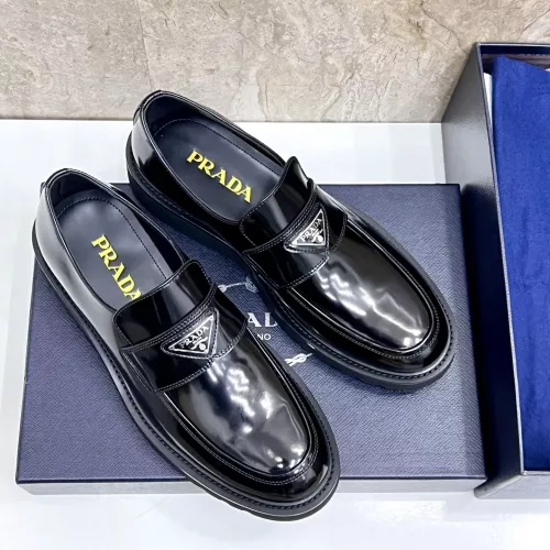 Replica Prada Leather Shoes For Men #1330237 $155.00 USD for Wholesale
