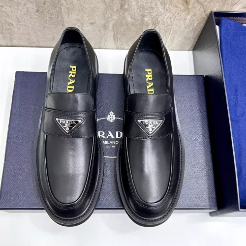Replica Prada Leather Shoes For Men #1330238 $155.00 USD for Wholesale