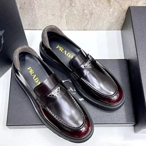 Replica Prada Leather Shoes For Men #1330379 $155.00 USD for Wholesale