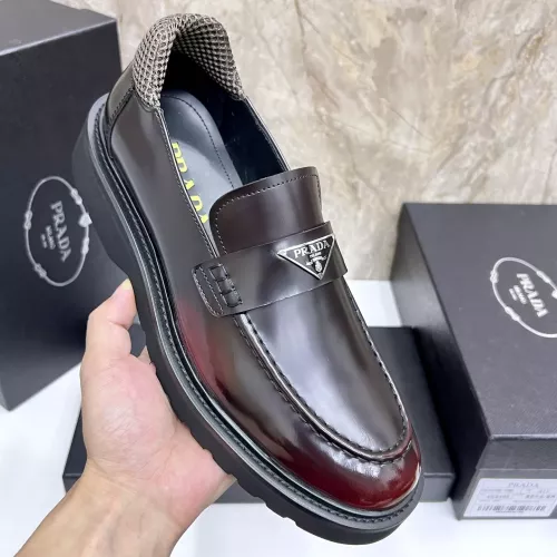 Replica Prada Leather Shoes For Men #1330379 $155.00 USD for Wholesale