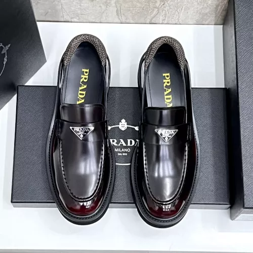 Replica Prada Leather Shoes For Men #1330379 $155.00 USD for Wholesale