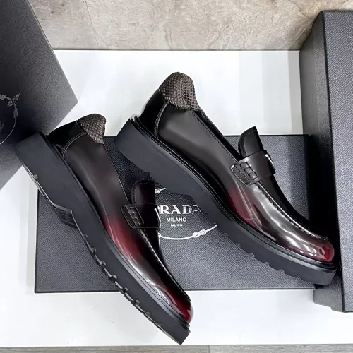 Replica Prada Leather Shoes For Men #1330379 $155.00 USD for Wholesale