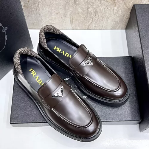 Replica Prada Leather Shoes For Men #1330380 $155.00 USD for Wholesale
