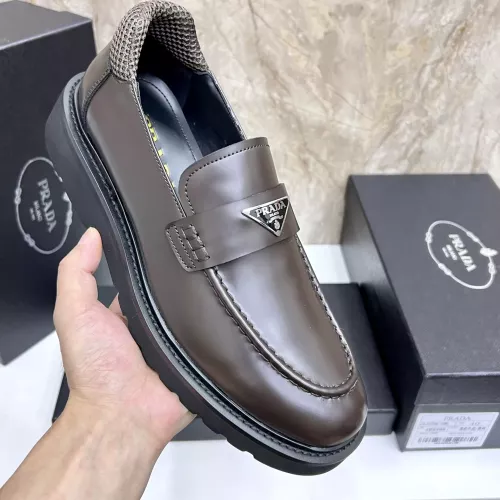 Replica Prada Leather Shoes For Men #1330380 $155.00 USD for Wholesale