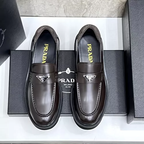 Replica Prada Leather Shoes For Men #1330380 $155.00 USD for Wholesale