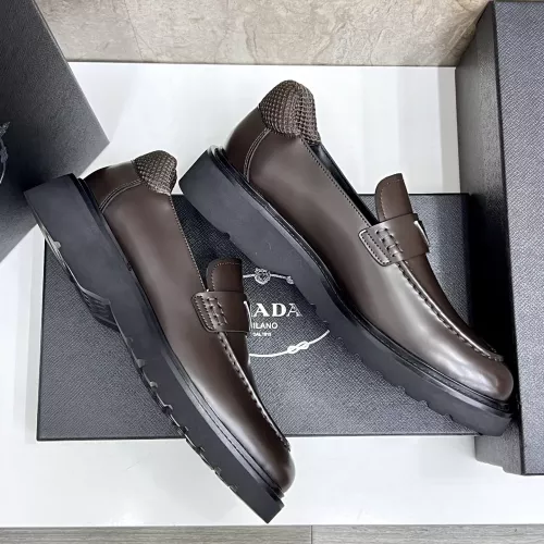 Replica Prada Leather Shoes For Men #1330380 $155.00 USD for Wholesale