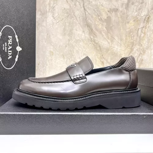 Replica Prada Leather Shoes For Men #1330380 $155.00 USD for Wholesale