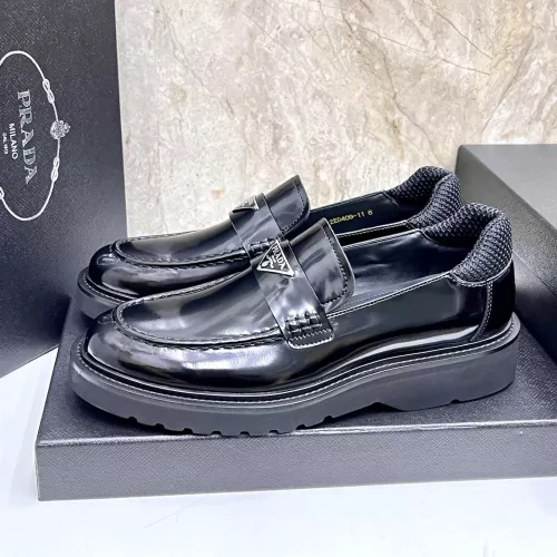 Prada Leather Shoes For Men #1330381 $155.00 USD, Wholesale Replica Prada Leather Shoes