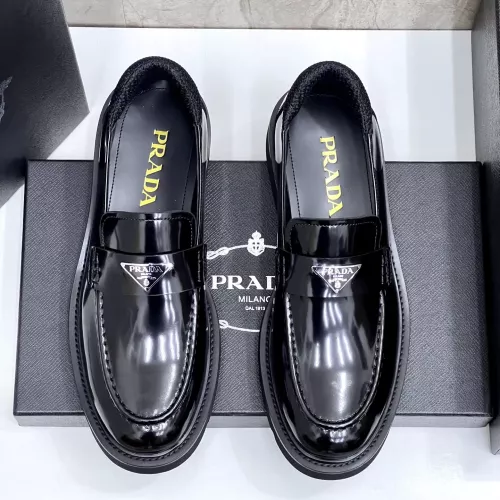 Replica Prada Leather Shoes For Men #1330381 $155.00 USD for Wholesale