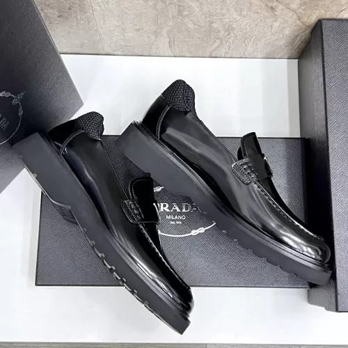 Replica Prada Leather Shoes For Men #1330381 $155.00 USD for Wholesale