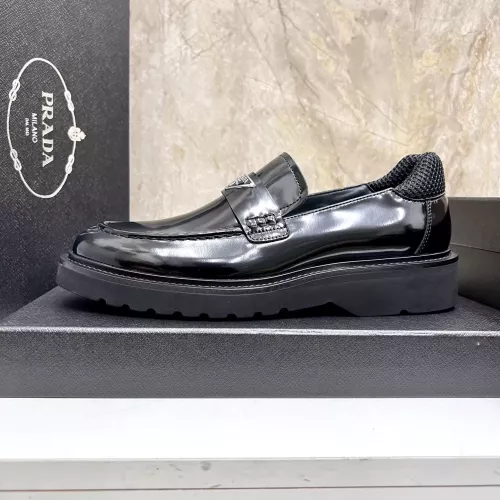 Replica Prada Leather Shoes For Men #1330381 $155.00 USD for Wholesale