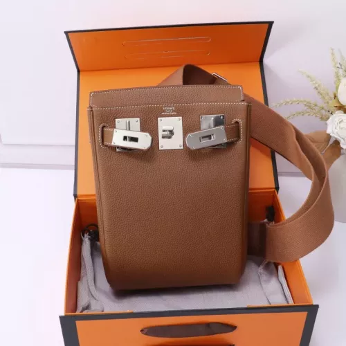 Replica Hermes AAA Quality Messenger Bags In Brown For Unisex #1332206 $222.00 USD for Wholesale