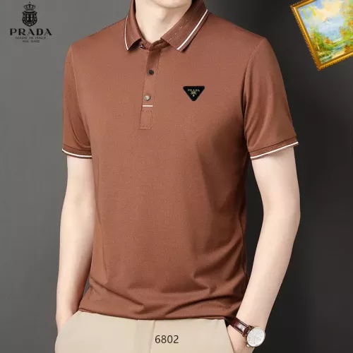 Prada T-Shirts Short Sleeved For Men #1334473 $34.00 USD, Wholesale Replica Prada T-Shirts