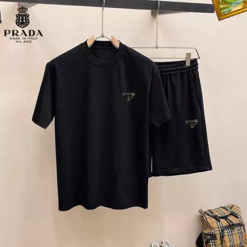 Prada Tracksuits Short Sleeved For Men #1334686 $48.00 USD, Wholesale Replica Prada Tracksuits