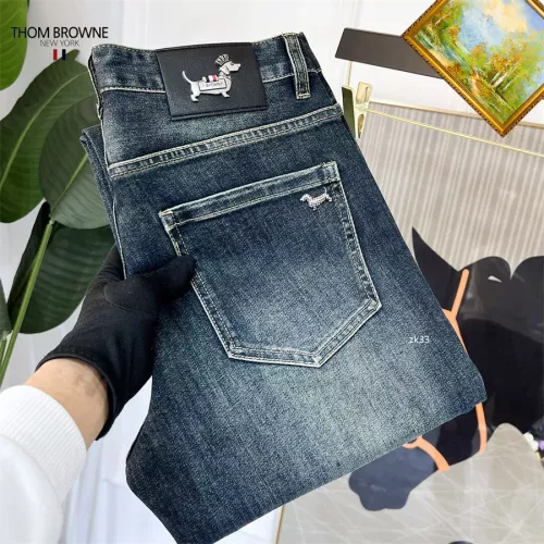 Thom Browne TB Jeans For Men #1334829 $48.00 USD, Wholesale Replica Thom Browne TB Jeans