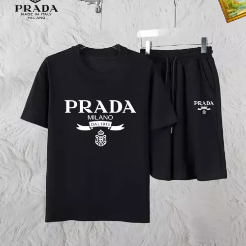 Prada Tracksuits Short Sleeved For Men #1336100 $48.00 USD, Wholesale Replica Prada Tracksuits