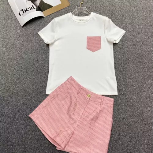 MIU MIU Tracksuits Short Sleeved For Women #1339748 $115.00 USD, Wholesale Replica MIU MIU Tracksuits