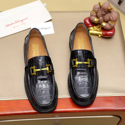 Replica Salvatore Ferragamo Leather Shoes For Men #1340046 $88.00 USD for Wholesale