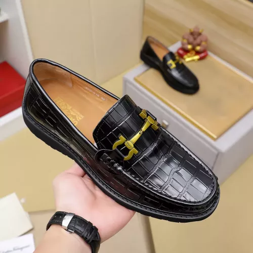 Replica Salvatore Ferragamo Leather Shoes For Men #1340046 $88.00 USD for Wholesale