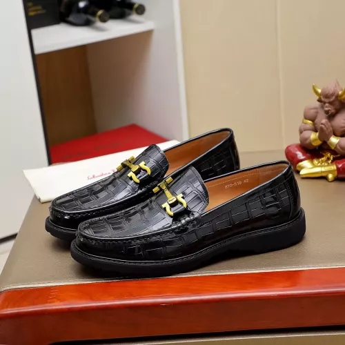 Replica Salvatore Ferragamo Leather Shoes For Men #1340046 $88.00 USD for Wholesale