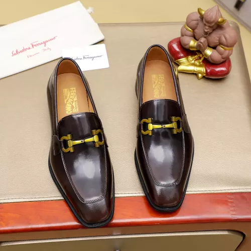 Replica Salvatore Ferragamo Leather Shoes For Men #1340047 $88.00 USD for Wholesale