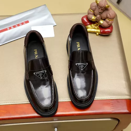 Replica Prada Leather Shoes For Men #1340215 $88.00 USD for Wholesale