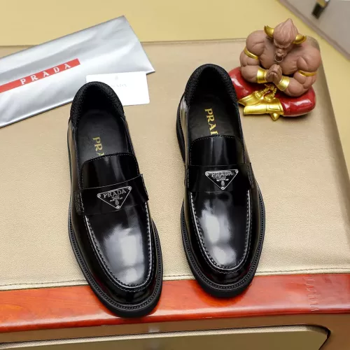 Replica Prada Leather Shoes For Men #1340216 $88.00 USD for Wholesale