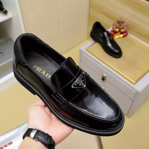 Replica Prada Leather Shoes For Men #1340216 $88.00 USD for Wholesale