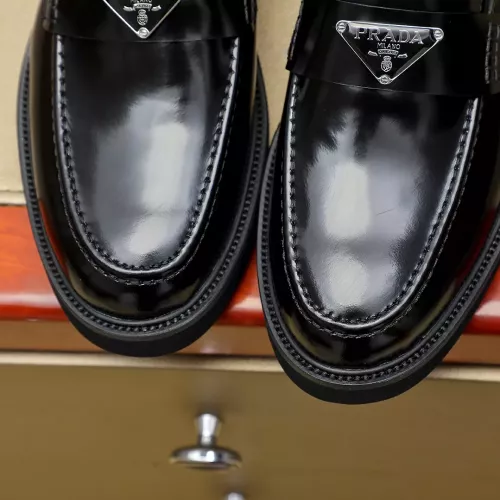 Replica Prada Leather Shoes For Men #1340216 $88.00 USD for Wholesale