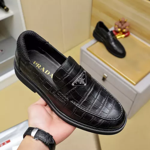 Replica Prada Leather Shoes For Men #1340218 $88.00 USD for Wholesale