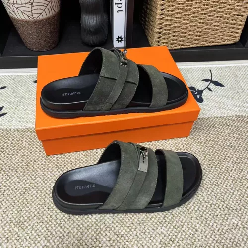 Replica Hermes Slippers For Men #1340332 $60.00 USD for Wholesale
